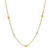 22ct Gold Necklace With Rhodium-Plated Diamond Cut & Gold Beads And Lobster Claw Clasp – Elegant Luxury Jewellery