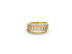 22ct Gold Ring And Band Set With Cubic Zirconia – Elegant & Timeless Duo | Size L