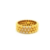 Elegant 22ct Gold Beaded Ring With Cubic Zirconia Stones | Size L