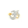 22ct Gold 'OM' Ring With Cubic Zirconia Stones | Size J½