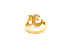 22ct Gold 'OM' Ring With Cubic Zirconia Stones | Size J½ -Mathieu Blan Chard Soldes 1729162705444 d9d96386dd5f1841c7cf 01929a2079427bbd841b25957a79180doriginal