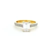 Stunning 22ct Gold Ring With Radiant & Round Cubic Zirconia Stones | Size L