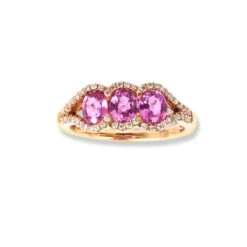 18ct Rose Gold Diamond & Pink Sapphire Ring ZHF02916R 2 18ct Rose Gold Diamond & Pink Sapphire Ring ZHF02916R -Mathieu Blan Chard Soldes 18ct rose gold diamond pink sapphire ring 3