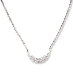 18ct White Gold Adjustable Diamond Mangal Sutra With Hook Clasp KMCS1424