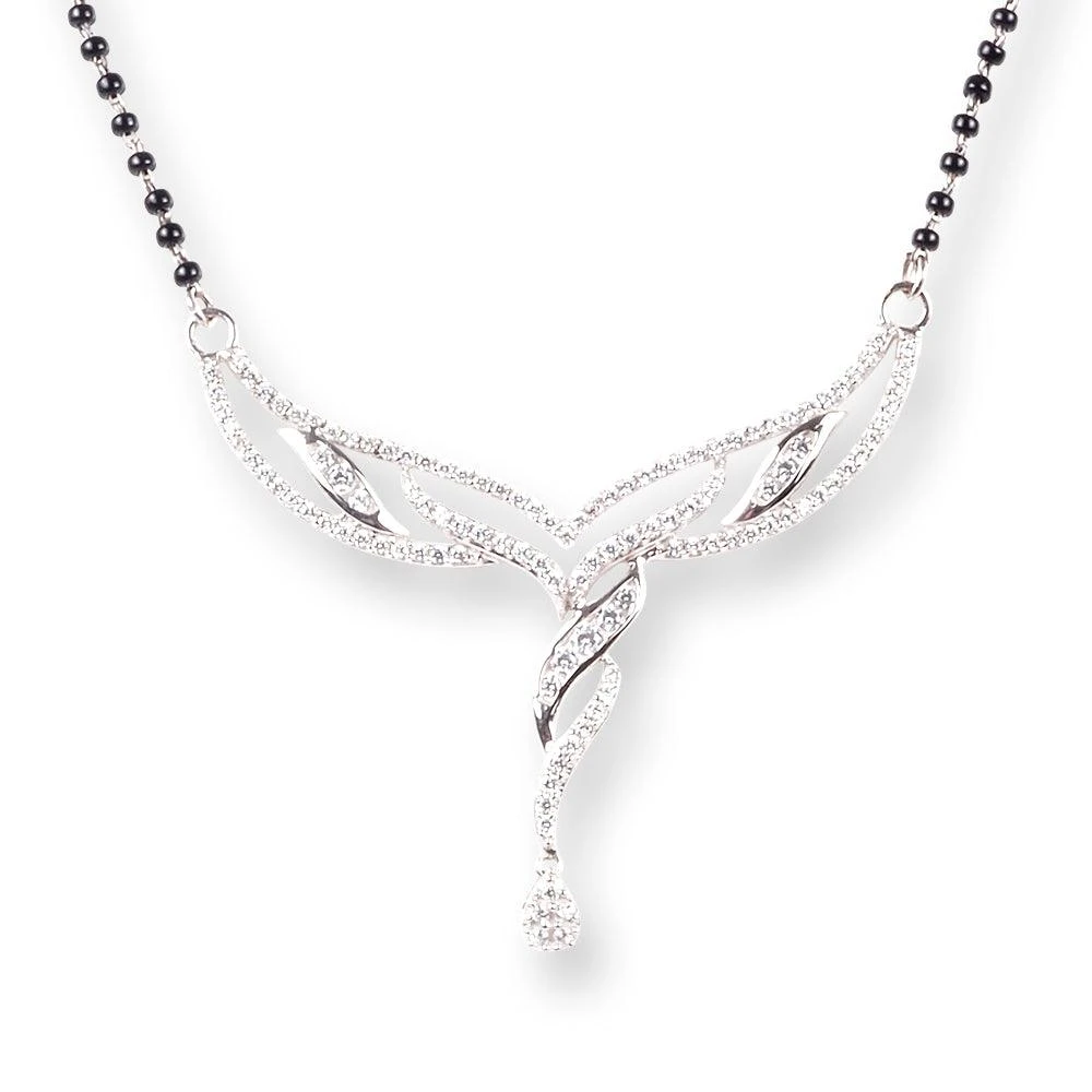 18ct White Gold Adjustable Mangal Sutra with Cubic Zirconia & Lobster Clasp MS-4435 18ct White Gold Adjustable Mangal Sutra With Cubic Zirconia & Lobster Clasp MS-4435 -Mathieu Blan Chard Soldes 18ct white gold adjustable mangal sutra with cubic zirconia lobster clasp 5