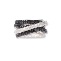 18ct White Gold Black & White Diamond Dress Ring Z-HF02555R-W-BD -Mathieu Blan Chard Soldes 18ct white gold black white diamond dress ring 3