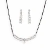 18ct White Gold Adjustable Cubic Zirconia Mangal Sutra And Earrings Set MS-4439 E-4439