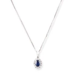 18ct White Gold With Diamond And Blue Sapphire Pendant Suite 2 18ct White Gold With Diamond And Blue Sapphire Pendant Suite -Mathieu Blan Chard Soldes 18ct white gold diamond and blue sapphire pendant suite C 7048 MCS7691 MCS7692 4