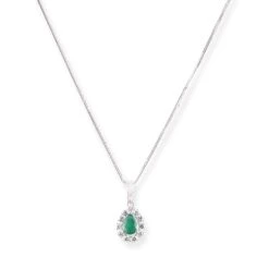 18ct White Gold With Diamond And Emerald Pendant Suite -Mathieu Blan Chard Soldes 18ct white gold diamond and emerald pendant suite C 7048 MCS7695 MCS7696 4