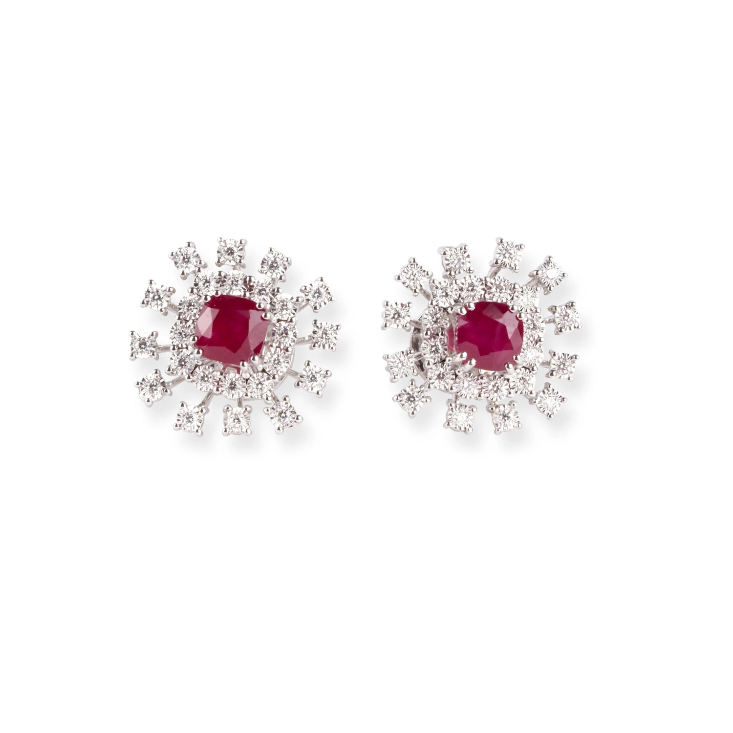 18ct White Gold Diamond and Ruby Pendant Suite 18ct White Gold Diamond And Ruby Pendant Suite -Mathieu Blan Chard Soldes 18ct white gold diamond and ruby chain pendant and earrings set C 7048a MCS7683 MCS7684 3 scaled