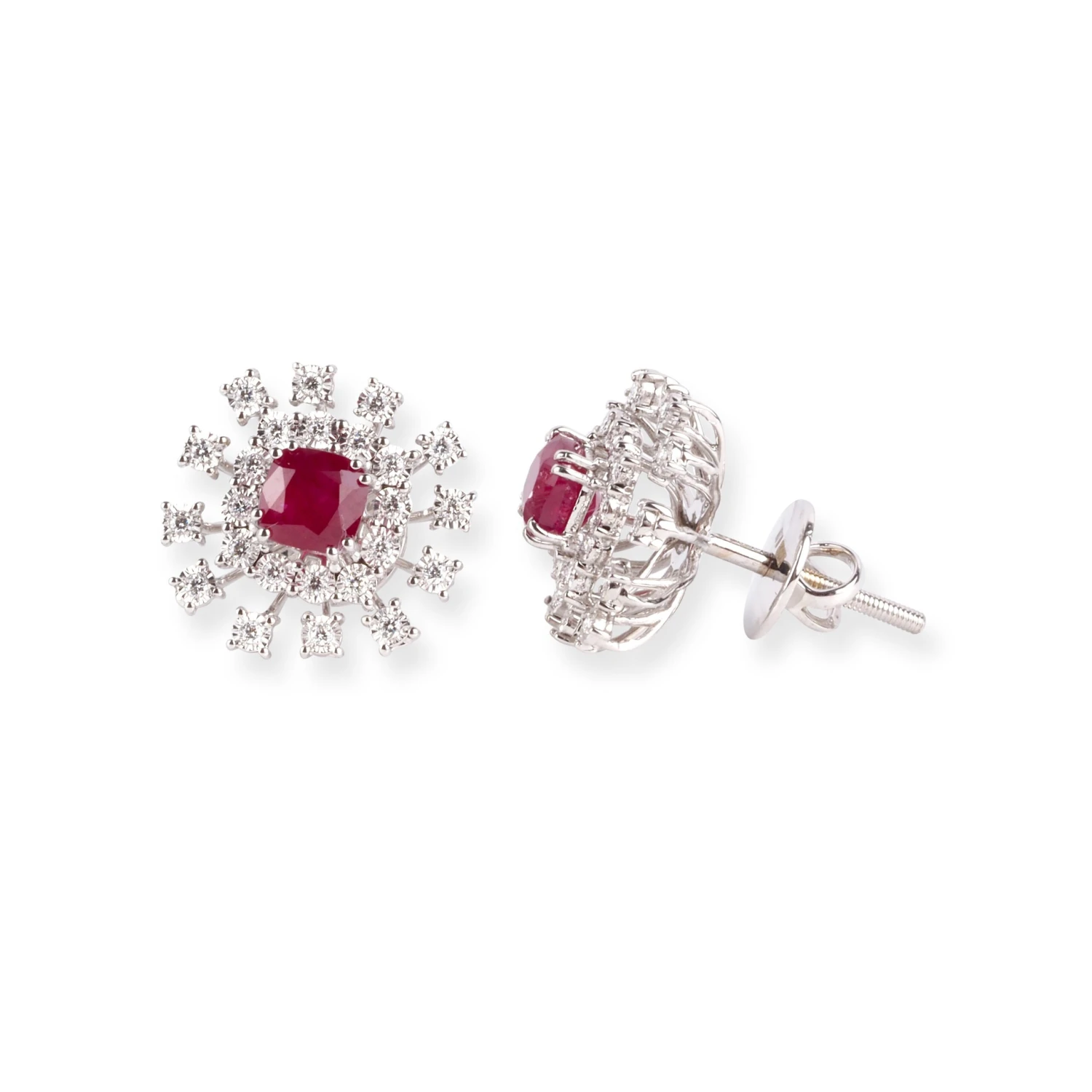 18ct White Gold Diamond and Ruby Pendant Suite 18ct White Gold Diamond And Ruby Pendant Suite -Mathieu Blan Chard Soldes 18ct white gold diamond and ruby chain pendant and earrings set C 7048a MCS7683 MCS7684 5 scaled