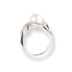 18ct White Gold Diamond & Cultured Pearl Ring LR-6647 3 18ct White Gold Diamond & Cultured Pearl Ring LR-6647 -Mathieu Blan Chard Soldes 18ct white gold diamond cultured pearl ring