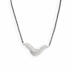 18ct White Gold Diamond Mangal Sutra With Hook Clasp MCS2144