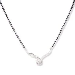 18ct White Gold Diamond Mangal Sutra With Hook Clasp MCS2708