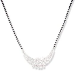 18ct White Gold Diamond Mangal Sutra With Hook Clasp MCS2129
