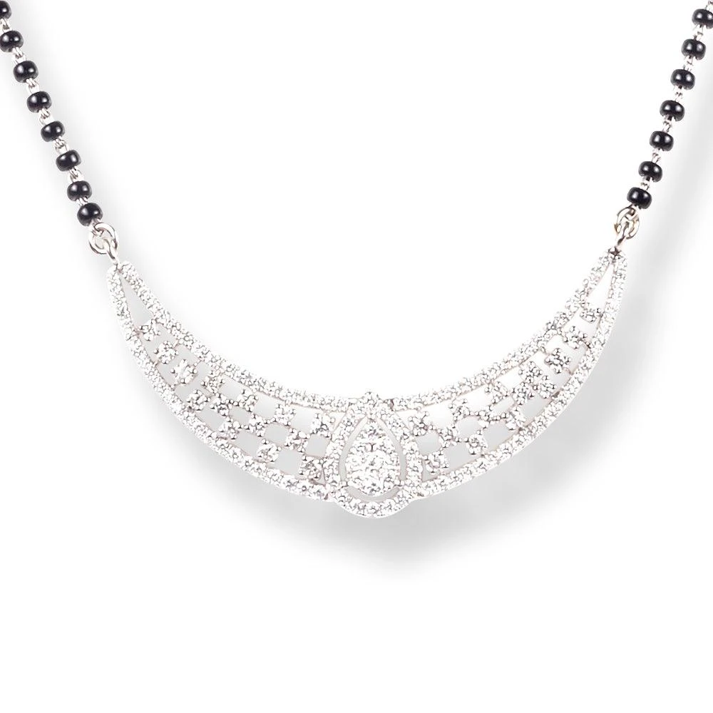 18ct White Gold Diamond Mangal Sutra with Hook Clasp MCS2141 18ct White Gold Diamond Mangal Sutra With Hook Clasp MCS2141 -Mathieu Blan Chard Soldes 18ct white gold diamond mangal sutra with hook clasp 8