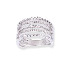 18ct White Gold Five-Row Diamond Ring LR-7015 -Mathieu Blan Chard Soldes 18ct white gold five row diamond ring LR 7015 3