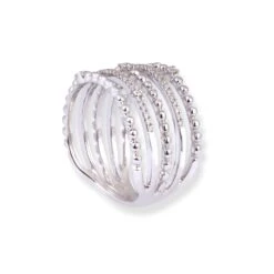 18ct White Gold Five-Row Diamond Ring LR-7015 -Mathieu Blan Chard Soldes 18ct white gold five row diamond ring LR 7015 4