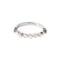 18ct White Gold Half-Eternity Diamond Ring With Bezel Setting MCS4675