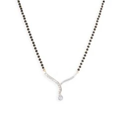 18ct Yellow Gold Adjustable Diamond Mangal Sutra With Hook Clasp MCS3659