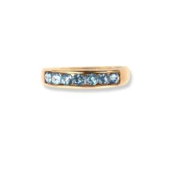 18ct Yellow Gold Blue Topaz Ring LR-5664 -Mathieu Blan Chard Soldes 18ct yellow gold blue topaz ring 3