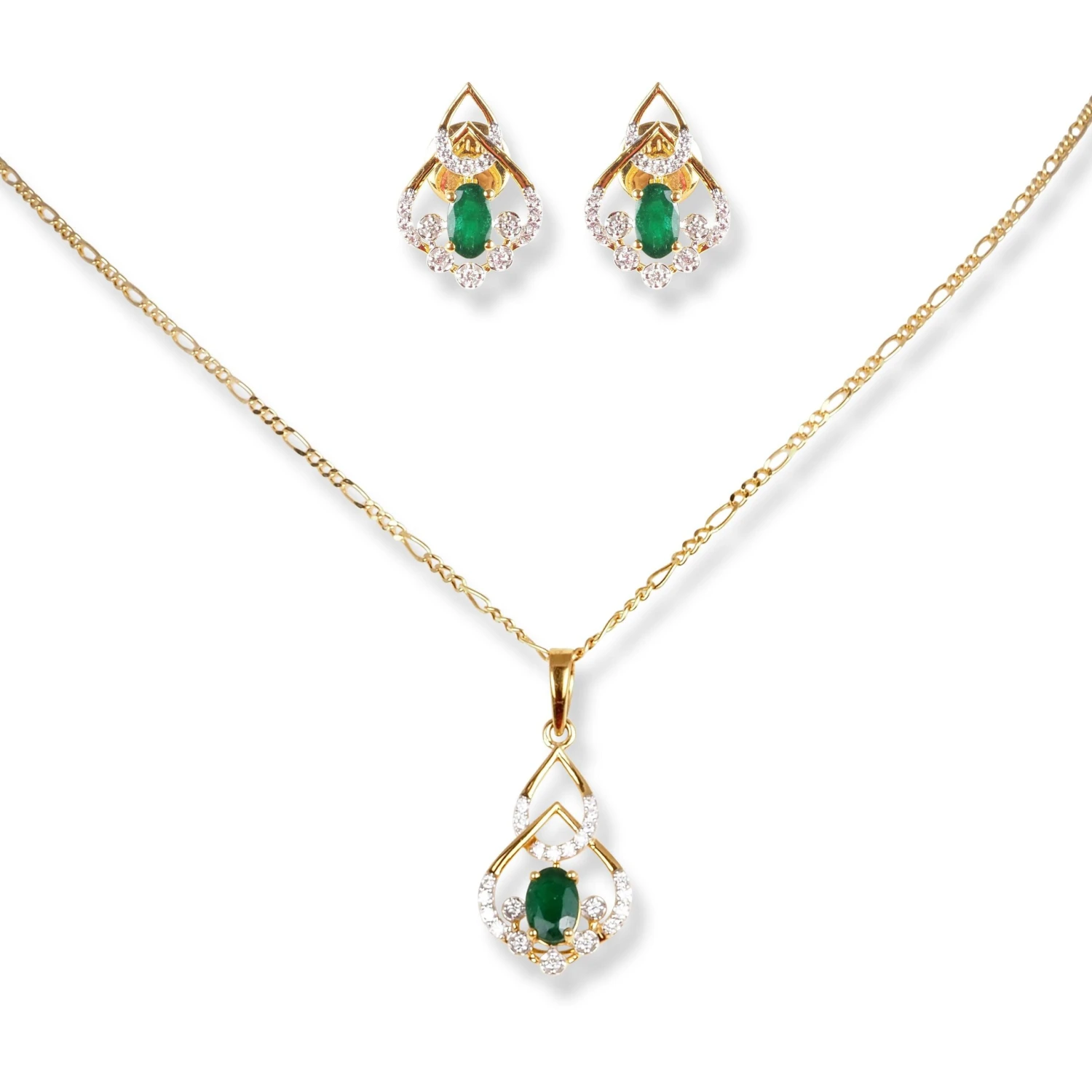 18ct Yellow Gold Diamond & Emerald Set (Pendant + Chain + Earrings) MCS6243/4 18ct Yellow Gold Diamond & Emerald Set (Pendant + Chain + Earrings) MCS6243/4 -Mathieu Blan Chard Soldes 18ct yellow gold diamond emerald set pendant chain earrings scaled