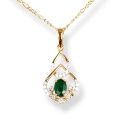 18ct Yellow Gold Diamond & Emerald Set (Pendant + Chain + Earrings) MCS6243/4 2 18ct Yellow Gold Diamond & Emerald Set (Pendant + Chain + Earrings) MCS6243/4 -Mathieu Blan Chard Soldes 18ct yellow gold diamond emerald set pendant chain earrings 2