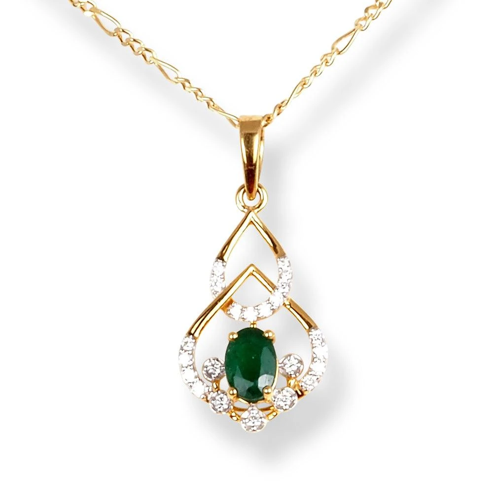 18ct Yellow Gold Diamond & Emerald Set (Pendant + Chain + Earrings) MCS6243/4 18ct Yellow Gold Diamond & Emerald Set (Pendant + Chain + Earrings) MCS6243/4 -Mathieu Blan Chard Soldes 18ct yellow gold diamond emerald set pendant chain earrings 2