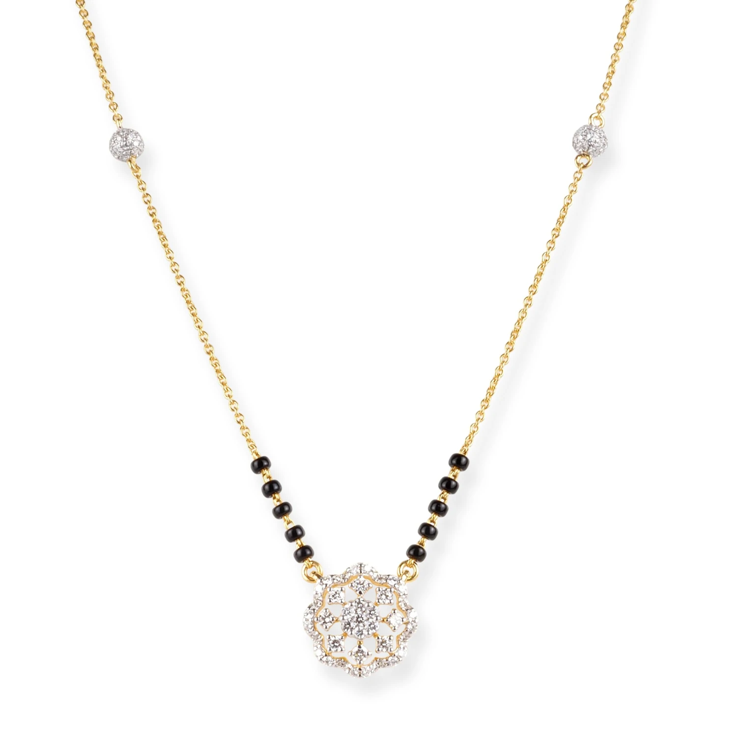 18ct Yellow Gold Diamond Mangal Sutra with Ring Clasp 18ct Yellow Gold Diamond Mangal Sutra With Ring Clasp -Mathieu Blan Chard Soldes 18ct yellow gold diamond mangal sutra with bolt ring clasp MCS7704 scaled