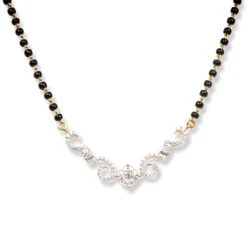 18ct Yellow Gold Diamond Mangal Sutra With Hook Clasp MCS3637