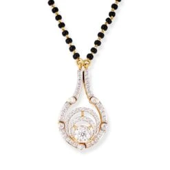 18ct Yellow Gold Diamond Reversible Mangal Sutra With Hook Clasp -Mathieu Blan Chard Soldes 18ct yellow gold diamond mangal sutra with hook clasp MCS6905 2