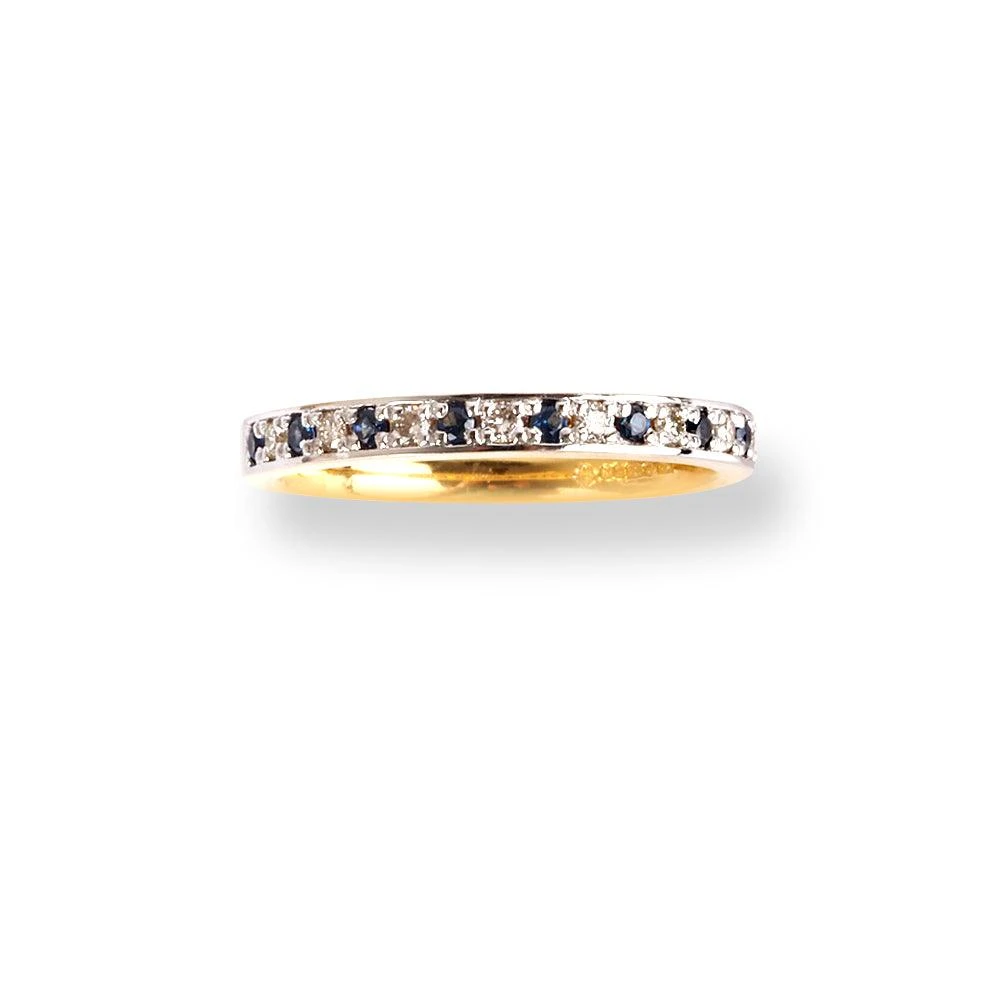 18ct Yellow Gold Diamond & Sapphire Half-Eternity Band LR-6674 18ct Yellow Gold Diamond & Sapphire Half-Eternity Band LR-6674 -Mathieu Blan Chard Soldes 18ct yellow gold diamond sapphire half eternity band 2