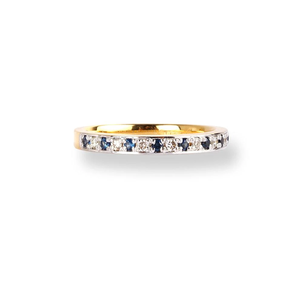18ct Yellow Gold Diamond & Sapphire Half-Eternity Band LR-6674 18ct Yellow Gold Diamond & Sapphire Half-Eternity Band LR-6674 -Mathieu Blan Chard Soldes 18ct yellow gold diamond sapphire half eternity band 4