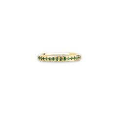 18ct Yellow Gold Emerald Half-Eternity Band LR-6677