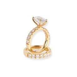 18ct Yellow Gold Laboratory Grown Diamond Engagement Ring And Wedding Band Suite | Size I -Mathieu Blan Chard Soldes 18ct yellow gold laboratory grown diamond engagement ring and wedding band set LR 8656 2