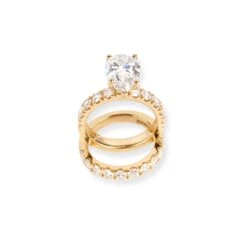 18ct Yellow Gold Laboratory Grown Diamond Engagement Ring And Wedding Band Suite | Size I -Mathieu Blan Chard Soldes 18ct yellow gold laboratory grown diamond engagement ring and wedding band set LR 8656 3