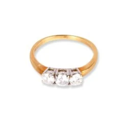 18ct Yellow Gold Trilogy Diamond Ring LR-6643 -Mathieu Blan Chard Soldes 18ct yellow gold trinity diamond ring 3