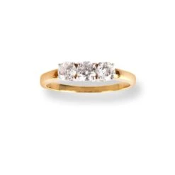 18ct Yellow Gold Trilogy Diamond Ring LR-6643 -Mathieu Blan Chard Soldes 18ct yellow gold trinity diamond ring 5