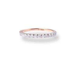 18ct Rose Gold Wedding Band With Diamond - MCS5510