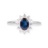 18ct White Gold And Blue Sapphire Dress Ring LR-7046