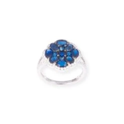 18ct White Gold Diamond & Blue Sapphire Dress Ring LR-7043 -Mathieu Blan Chard Soldes 18ctWhiteGoldDiamond BlueSapphireDressRingLR 7043 3