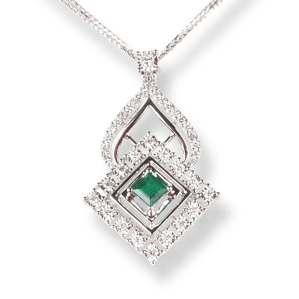 18ct White Gold Diamond & Emerald Set (Pendant + Chain + Earrings) MCS6223/4 18ct White Gold Diamond & Emerald Set (Pendant + Chain + Earrings) MCS6223/4 -Mathieu Blan Chard Soldes 18ctWhiteGoldDiamond EmeraldSet Pendant Chain Earrings MCS62234 1