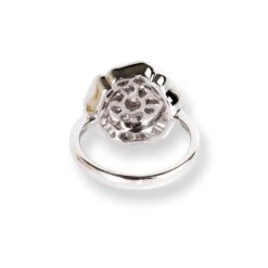 18ct White Gold Diamonds Ring With Flower Design LR-6663 3 18ct White Gold Diamonds Ring With Flower Design LR-6663 -Mathieu Blan Chard Soldes 18ctWhiteGoldDiamondsringwithFlowerdesignLR 6663 1