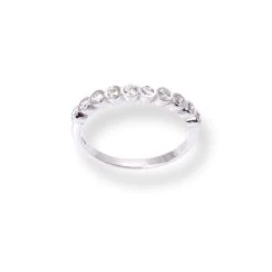 18ct White Gold Round Brilliant Cut Rub-over Set Half-Eternity Diamond Band LR-6714 -Mathieu Blan Chard Soldes 18ctWhiteGoldRoundBrilliantCutRub overSetHalf EternityDiamondBandLR 6714 2