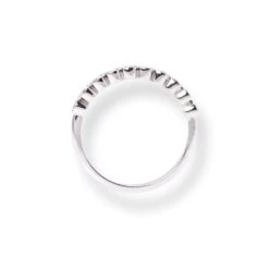 18ct White Gold Round Brilliant Cut Rub-over Set Half-Eternity Diamond Band LR-6714 -Mathieu Blan Chard Soldes 18ctWhiteGoldRoundBrilliantCutRub overSetHalf EternityDiamondBandLR 6714 3
