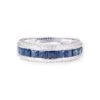 18ct White Gold With Diamonds & Blue Sapphire Ring In Pave Setting LR-7040