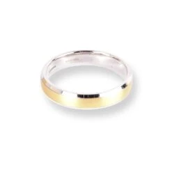 18ct White & Yellow Gold Wedding Band With Brushed Finish Bevelled Edge Flat Court LR-6659 -Mathieu Blan Chard Soldes 18ctWhite YellowGoldWeddingBandWithBrushedFinishBevelledEdgeFlatCourtLR 6659 3