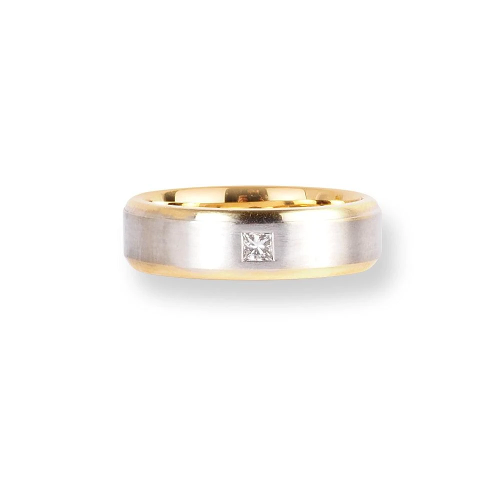 18ct White & Yellow Gold Wedding Band With Satin Finish & Polished Grooved Edges LR-6657 18ct White & Yellow Gold Wedding Band With Satin Finish & Polished Grooved Edges LR-6657 -Mathieu Blan Chard Soldes 18ctWhite YellowGoldWeddingBandWithSatinFinish PolishedGroovedEdgesLR 6657