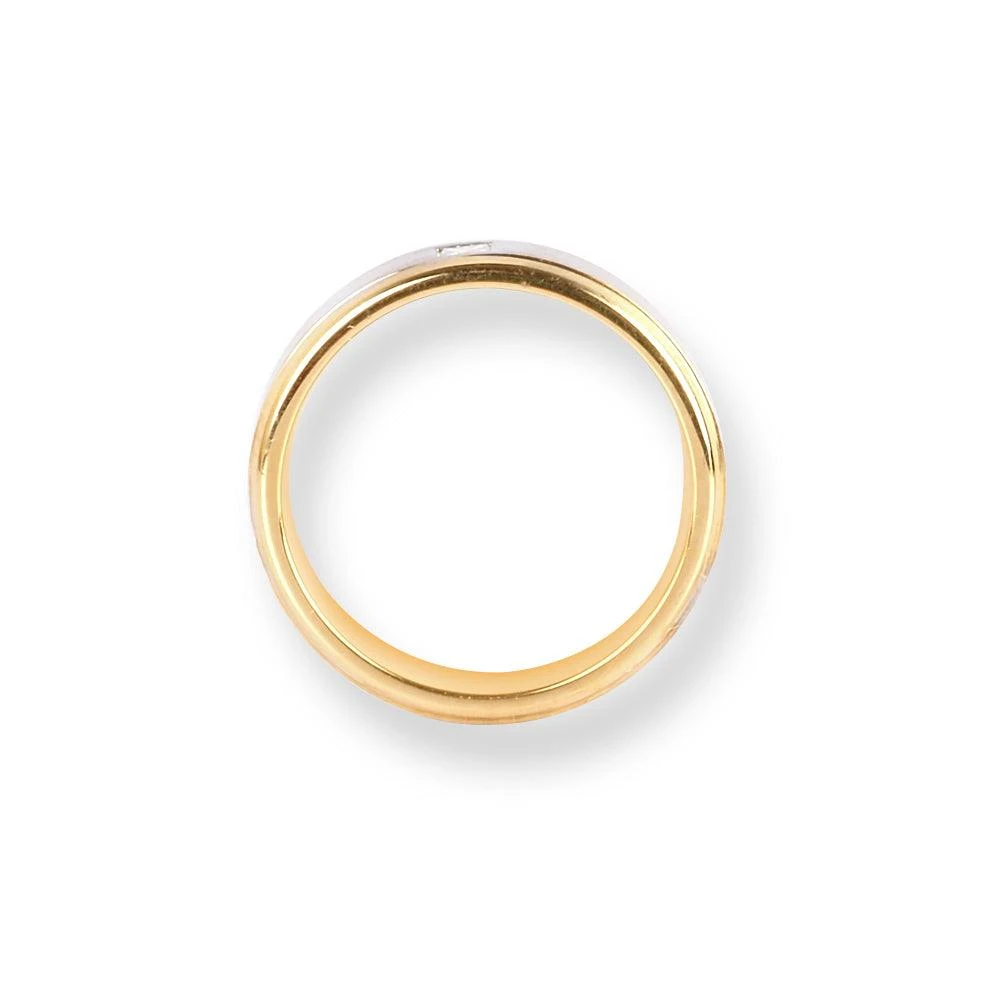 18ct White & Yellow Gold Wedding Band With Satin Finish & Polished Grooved Edges LR-6657 18ct White & Yellow Gold Wedding Band With Satin Finish & Polished Grooved Edges LR-6657 -Mathieu Blan Chard Soldes 18ctWhite YellowGoldWeddingBandWithSatinFinish PolishedGroovedEdgesLR 6657 4