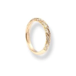 18ct Yellow Gold Diamond Twist Design Half-Eternity Band LR-6711 4 18ct Yellow Gold Diamond Twist Design Half-Eternity Band LR-6711 -Mathieu Blan Chard Soldes 18ctYellowGoldDiamondTwistDesignHalf EternityBandLR 6711 4